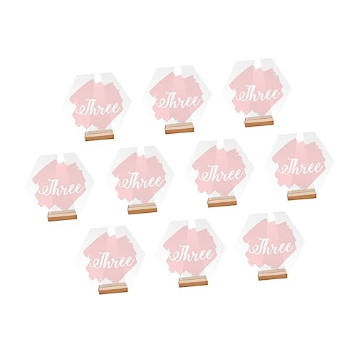 HOLIDYOYO 10 Stück Tischkarte Hochzeit Tischschilder Für Veranstaltungen Steht Rezeption Name Zahlen Für Tabellen Sechseckige Tischnummernschilder Tisch Nummer Acryl von HOLIDYOYO