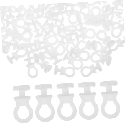 HOLIDYOYO 100 Stück Pack Weiße Kunststoff S Haken mit Gleitschiene Vielseitige Aufbewahrungshaken für Küchenutensilien Pflanzen und Kleiderorganisation Langlebig und Platzsparend von HOLIDYOYO
