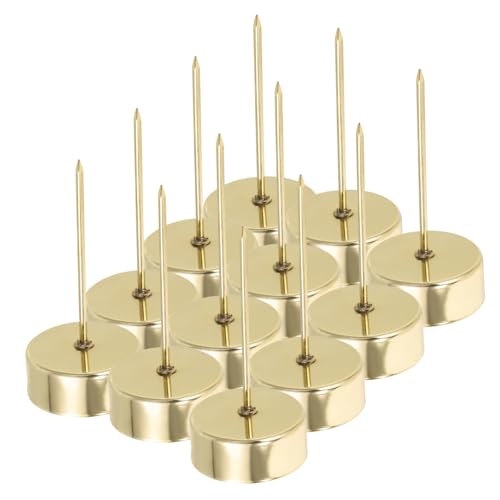 HOLIDYOYO 12 Stück Teiliges Kerzenhalter Spitzen Goldfarbene Einsteck kerzenbecher aus Robustem Vielseitig für Weihnachtsdeko Adventskranz Esstisch und Baumkerzen Geeignet von HOLIDYOYO