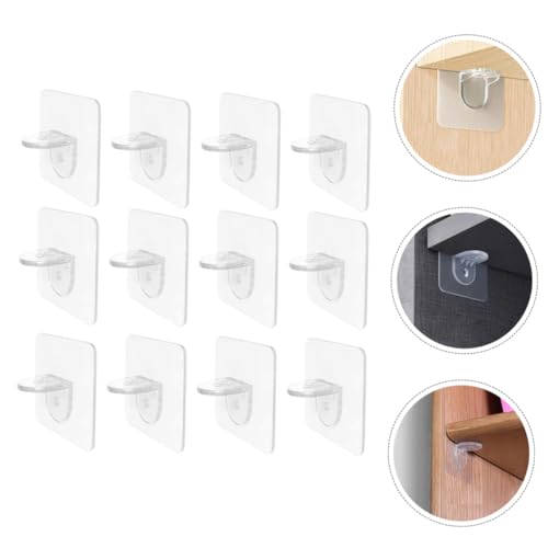 HOLIDYOYO 12 Stück Teiliges Regalbodenträger ohne Bohren Abs Langlebige Fachbodenträger für Küchen und Kleiderschränke Minimalistischer Stilvoller Regalhalter für Variabel Einstellbare von HOLIDYOYO