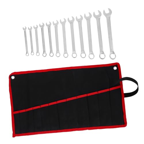 HOLIDYOYO 12 Stück Teiliges Stahl Kombinationsschlüssel mit Ergonomischem Griff Multifunktional als Gabel und Ringschlüssel Inklusive Aufbewahrungstasche für Auto und Motorradreparatur von HOLIDYOYO