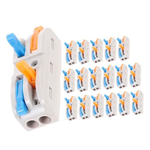 HOLIDYOYO 18 Stück Teiliges Elektrisches Hebel kabelverbinderset Kompakte Schnellanschluss blockklemmen für Leitungen Wiederverwendbar ohne Löten für Werkstatt und Elektroinstallationen von HOLIDYOYO