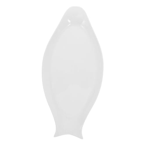 HOLIDYOYO 1Stück Küchentafelgeschirr Fischservierplatte Oval Weiß für Familienfeiern und Partys Snacks und Vorspeisen Design mit Relief von HOLIDYOYO