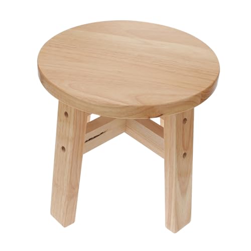 HOLIDYOYO 1stück Holzhocker Rund Stabiler Sitzhocker Aus Massivem Holz Für Wohnzimmer Und Flur Praktischer Schuhwechselhocker Vielseitig Einsetzbar Modernes Design von HOLIDYOYO