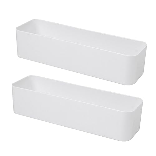 HOLIDYOYO 2 STÜCK Wandregal ohne Bohren Praktische Aufbewahrungsboxen für Badezimmer und Küche Weiße Lange Organizer für Zuhause und Aufbewahrung von HOLIDYOYO