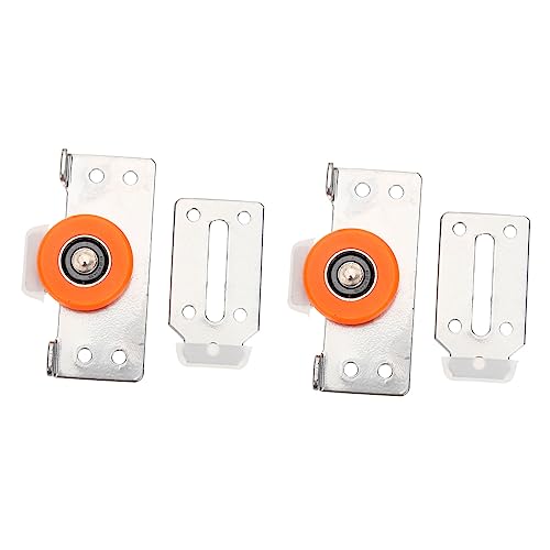 HOLIDYOYO 2 Sätze Schiebetürrollen aus Metall mit Nylonrad Stabile Geräuschlose Laufrollen für Schrank und Fensterschiebetüren Verstellbare Teiliges Schienenset für Reibungsloses Gleiten von HOLIDYOYO