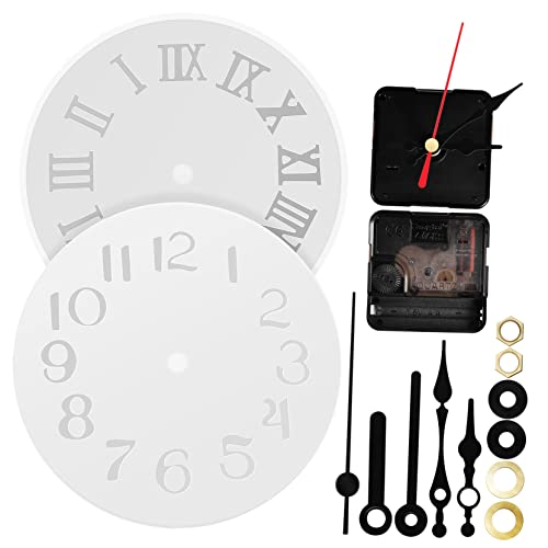 HOLIDYOYO 2 Sätze Uhrwerk Kit mit Silikonformen Uhrzeiger und Motor für DIY Wanduhr Geeignet für Resin Gestaltung und Wanddekoration von HOLIDYOYO