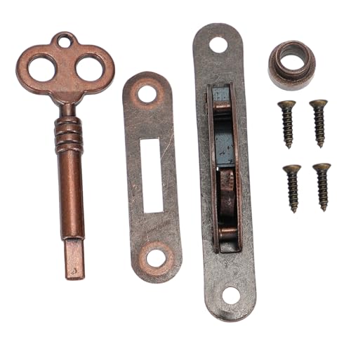 HOLIDYOYO 2 Satz Vintage Möbelverschluss aus Robustem Eisen mit Schlüssel Retro Roter Bronze Schrankverriegelung Dekoratives Antikes Möbelschloss für Schrank Küchentüren Einfache Montage von HOLIDYOYO