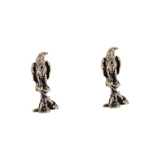HOLIDYOYO 2 Stücke Antike Messing Figurine Desktop Dekoration Statue Skulptur Home Office von HOLIDYOYO
