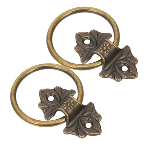 HOLIDYOYO 2 Stück Antike Möbelgriffe Vintage Ringgriff aus Zinklegierung Langlebige Schrankgriffe für Kommoden Küchenschränke und Garderoben Einfacher Einbau Elegantes Design von HOLIDYOYO