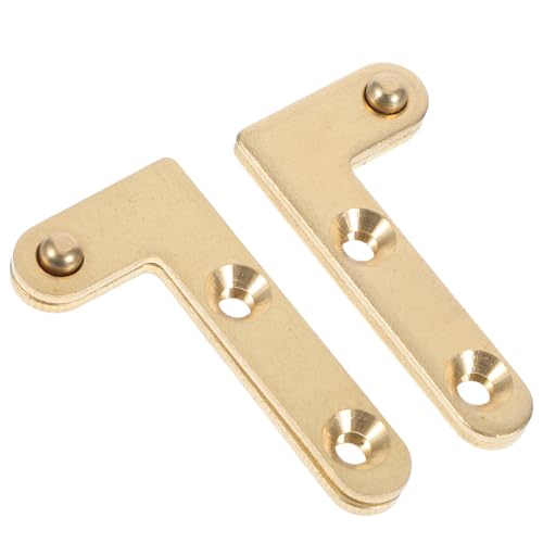 HOLIDYOYO 2 Stück Drehbare Kupfer Hidden Hardware für Türscharniere Unsichtbare Scharniere für Holz und Aluminiumrahmen für Schrank und Pivot Türen von HOLIDYOYO