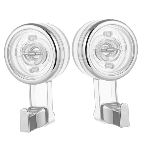 HOLIDYOYO 2 Stück Drehbare Saugnapf Haken Extra Stark ohne Bohren Wiederverwendbare Wandhaken für Bad Küche Dusche Glas Fliesen Flexibel Verstellbar Vielseitig für Handtücher Taschen von HOLIDYOYO