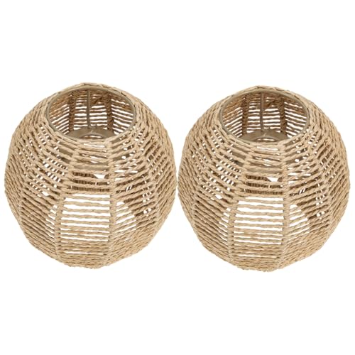 HOLIDYOYO 2 Stück Imitation Rattan Lampenschirm für Pendelleuchten Kreative Bamboo Kunst Lampenabdeckung für Restaurant und Wohnbereich Langlebig und HOLIDYOYO 2 Stück Imitation Rattan Lampenschirm für Pendelleuchten Kreative Bamboo Kunst Lampenabdeckung für Restaurant und Wohnbereich Langlebig und von HOLIDYOYO