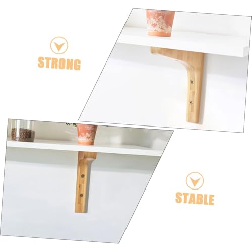 HOLIDYOYO 2 Stück Massive Holz dreieck wandhalterung Stabile Regalträger aus Langlebigem Naturholz Schwerlastfähige Eckkonsolen zur Wandmontage Vielseitig als Blumenregal oder Zusatzablage von HOLIDYOYO