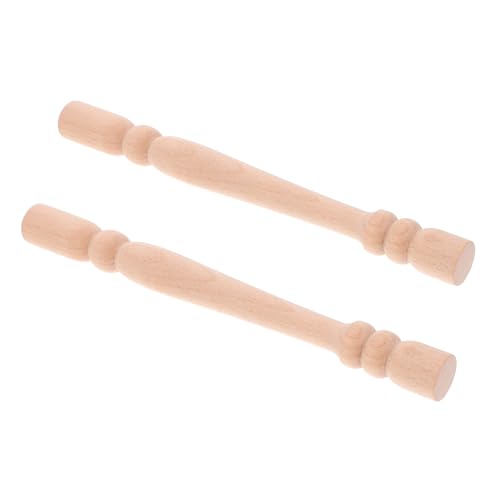 HOLIDYOYO 2 Stück Massivholz Treppen spindeln Unlackiert Holzbaluster für Möbel DIY Hausdekor Robuste Holzsäulen für Weinregal Brücken Dekoration von HOLIDYOYO