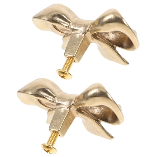 HOLIDYOYO 2 Stück Messing Schrankknöpfe Bow Form Vintage Kommode Türgriffe Möbelgriffe aus Massivem Messing Langlebig Einfach zu Montieren für Schränke Kommoden Kleiderschränke von HOLIDYOYO