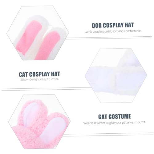 HOLIDYOYO 2 Stück Niedlicher Pet Headwear Hasenohren Haustierhut für Kleine Katzen und Hunde Atmungsaktiv Bequem Modisch für Alltag Party Halloween Weihnachten Foto shootings von HOLIDYOYO