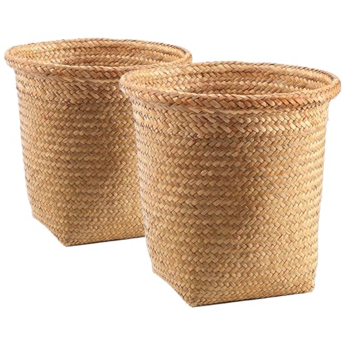 HOLIDYOYO 2 Stück Rattan-Papierkorb Handgewebter Wasserhyazinthen-Mülleimer Gewebter Korb Für Kleinigkeiten Korbgeflecht Kleine Runde Mülltonne Für Zuhause HOLIDYOYO 2 Stück Rattan-Papierkorb Handgewebter Wasserhyazinthen-Mülleimer Gewebter Korb Für Kleinigkeiten Korbgeflecht Kleine Runde Mülltonne Für Zuhause von HOLIDYOYO