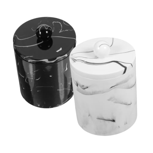 HOLIDYOYO 2 Stück Resin Marmor Muster Wattepads Box mit Deckel Kosmetik Watte Organizer Staubdichte Wattestäbchen Aufbewahrungsbox für Bad Schminktisch Wohnzimmer HOLIDYOYO 2 Stück Resin Marmor Muster Wattepads Box mit Deckel Kosmetik Watte Organizer Staubdichte Wattestäbchen Aufbewahrungsbox für Bad Schminktisch Wohnzimmer von HOLIDYOYO