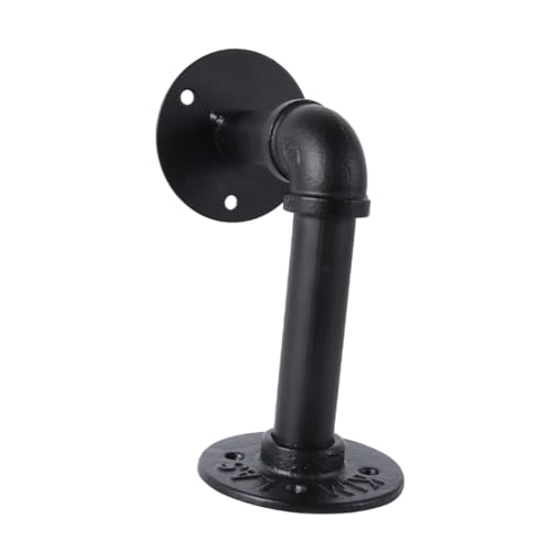 HOLIDYOYO 2 Stück Robuste Industrie Eisen Regalhalterungen Dickes Dunkles Wandmontage Flansch und Eisenplatte Vintage Stil für Schwebende Holzregale Stabiles Wanddekor für Wohnzimmer und von HOLIDYOYO