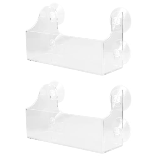 HOLIDYOYO 2 Stück Saugnapf-Ausstellungsrahmen Acryl Getränkeregal 3 Saugnäpfe für Kühlschrank von HOLIDYOYO