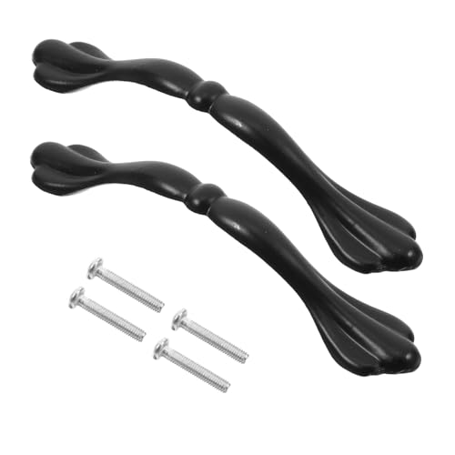 HOLIDYOYO 2 Stück Schrankgriff Lochabstand Aluminiumlegierung Robust Einfach zu Montieren Eleganter Möbelgriff für Küchenschränke in Schwarz von HOLIDYOYO