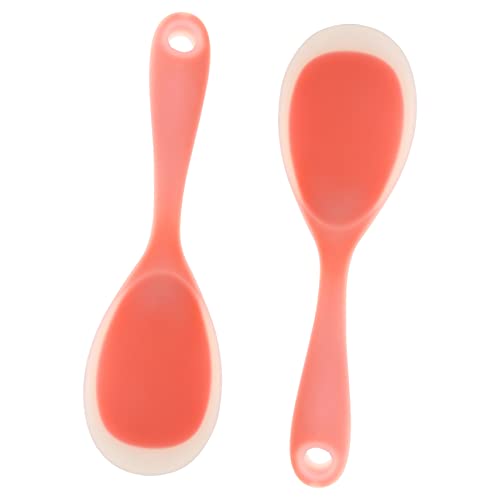 HOLIDYOYO 2 Stück Silikonreis -löffel Set Kompakte Reisschaufel Klein Servierlöffel Silikonzange Groß Reispatel Küchenzubehör-spatel Küchenutensilien Reis Kieselgel Orange von HOLIDYOYO
