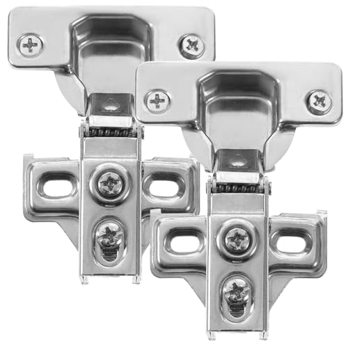 HOLIDYOYO 2 Stück Soft Close Edelstahl Scharniere für Schranktüren Hydraulische Dämpfung Verdeckte Türscharniere mit Mehrfachverstellbaren Schrauben Geräuschloses Öffnen und Schließen von HOLIDYOYO