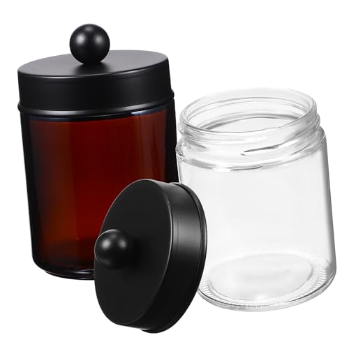 HOLIDYOYO 2 Stück Teiliges Glas Aufbewahrungsbox für Wattepads und Wattestäbchen mit Deckeln Transparenter Brauner Baumwollpad Organizer Kompakt Platzsparend Eleganter Bad Kosmetikbehälter HOLIDYOYO 2 Stück Teiliges Glas Aufbewahrungsbox für Wattepads und Wattestäbchen mit Deckeln Transparenter Brauner Baumwollpad Organizer Kompakt Platzsparend Eleganter Bad Kosmetikbehälter von HOLIDYOYO