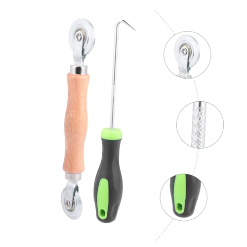 HOLIDYOYO 2 Stück Teiliges Handwerkzeug Screen Rolling Tool mit Holzgriff Doppelseitige Stahlrolle für Fenster und Türnetz Installation Geeignet für Dichtungsstreifen und Netzersatz Zuhause von HOLIDYOYO