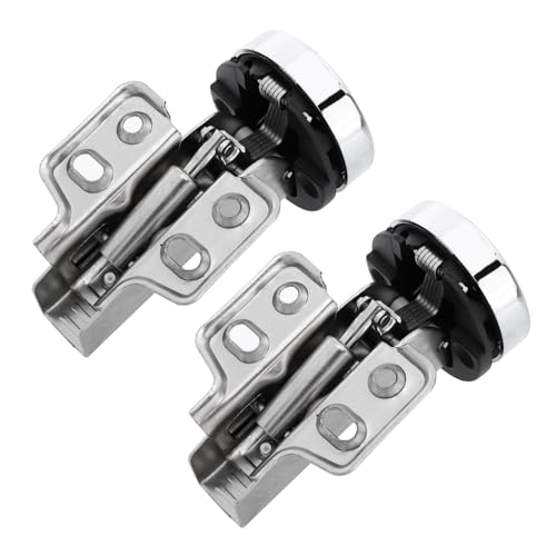 HOLIDYOYO 2 Stück Teiliges Hydraulische Glastürscharniere für Weinschränke Verstellbare Dicke Einbau scharniere mit Dämpfer Rostfrei Langlebig Einfache Montage für Küchenschränke und von HOLIDYOYO