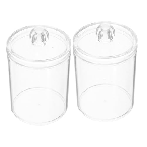 HOLIDYOYO 2 Stück Teiliges Transparente Vorratsgläser mit Deckel Staubdichte Aufbewahrung für Wattepads Wattestäbchen und Kosmetik Bruchsicher für Badezimmerorganisation und Schminktisch von HOLIDYOYO
