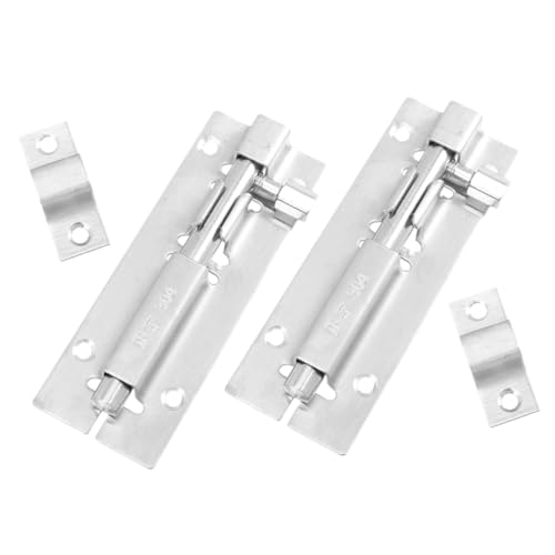 HOLIDYOYO 2 Stück Teiliges Türschloss aus Dickem Edelstahl Robuster Schiebetürriegel mit Klarer Oberfläche Einfach zu Montieren Langlebiger Türbolzen für Innentüren Schränke Bad und HOLIDYOYO 2 Stück Teiliges Türschloss aus Dickem Edelstahl Robuster Schiebetürriegel mit Klarer Oberfläche Einfach zu Montieren Langlebiger Türbolzen für Innentüren Schränke Bad und von HOLIDYOYO
