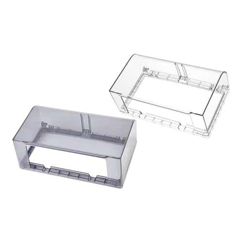 HOLIDYOYO 2 Stück Teiliges Wasserdichtes Steckdosen Schutzabdeckungs Selbstklebend Fach Wandsteckdose Abdeckung mit Öffnungswinkel Stoßfest Transparent und Schwarz Praktische Schutzplatte von HOLIDYOYO