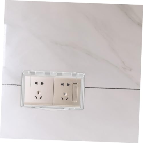 HOLIDYOYO 2 Stück Transparente Wasserdichte Steckdosenabdeckung mit Klebefläche Spritzwassergeschützt Ölbeständig Installieren für Badezimmer Küche Wohnzimmer und Büro von HOLIDYOYO