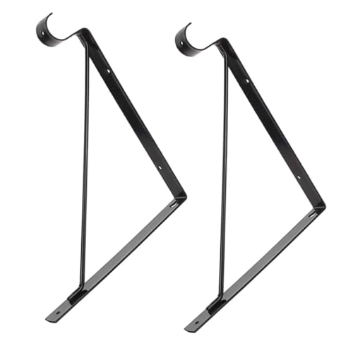 HOLIDYOYO 2 Stück Wandregalhalter aus Schwarzem Eisen mit Haken Robuste Wandkonsole für Schwere Regalhalterungen Industrielle Metallregalträger Einfache Montage Vielseitige Baffle Support von HOLIDYOYO