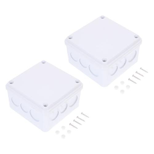 HOLIDYOYO 2 Stück Wasserdichte Abs Anschlussbox Elektrische Verteilerdose Wetterfeste Kabelschutzbox für Außenbereich Elektronik Gehäuse mit UV Schutz und Schlagfestigkeit von HOLIDYOYO