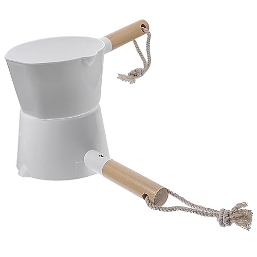 HOLIDYOYO 2 Stück Wasserschöpflöffel mit Langem Holzgriff Praktische Küchenschaufel für Wasser für Restaurant Garten und Sauna Runde Form mit Glatten Kanten von HOLIDYOYO