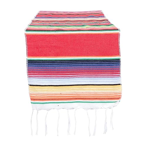 HOLIDYOYO 2 Stück mexikanischer läufer für den einzug küchendekoration tischdeke verkleidung Decor Tischdeckenparty Dekorationen Fiesta Tischtuch schicke Tischdeko Stoff Colorful von HOLIDYOYO