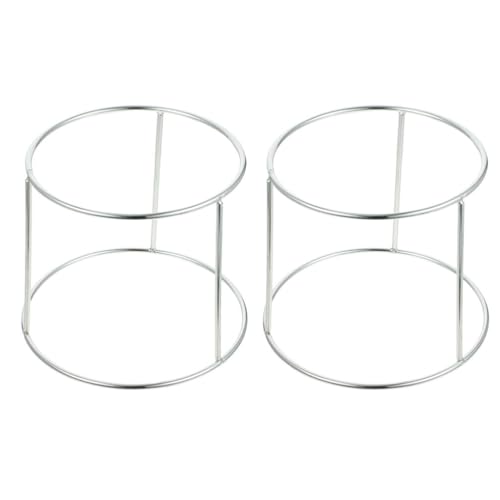 HOLIDYOYO 2-Stufiger Meeresfrüchte-Turm-Edelstahlständer Meeresfrüchte-Tablettregale -Serviertabletthalter Austernplattenständer Buffet-Ausstellungsständer 16–18 Cm 2 Stück von HOLIDYOYO