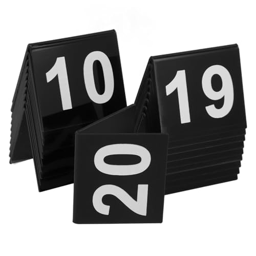 HOLIDYOYO 20 Stück Förmige Tischnummern aus Acryl für Hochzeiten Konferenzen Doppelseitige Tischkarten Stabil und Elegant Wiederverwendbar Leicht zu Reinigen von HOLIDYOYO