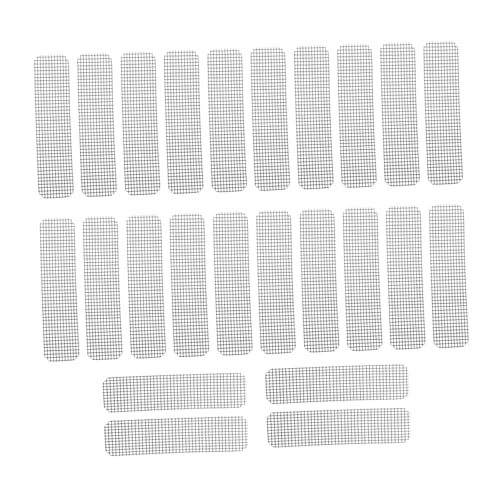 HOLIDYOYO 25 Stück Teiliges Fliegengitter Reparaturset Selbstklebendes Fenstergitter Patch Schwarz Edelstahl Mesh Insektenschutz Fenster Tür Riss Reparatur Klebepatch von HOLIDYOYO