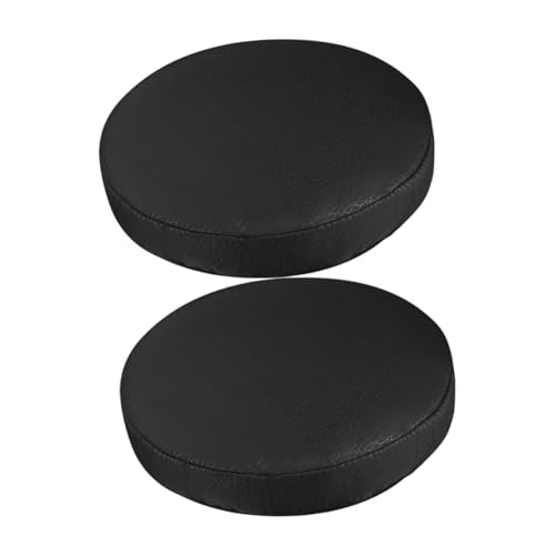 HOLIDYOYO Elastischer Runder Stuhlbezug 35 cm Durchmesser Schwarz 2er-Set Hocker-schutzbezug Bequemer Dehnbarer Schwamm – Rückseite Vielseitig Einsetzbar für Bar Café Büro Zuhause von HOLIDYOYO