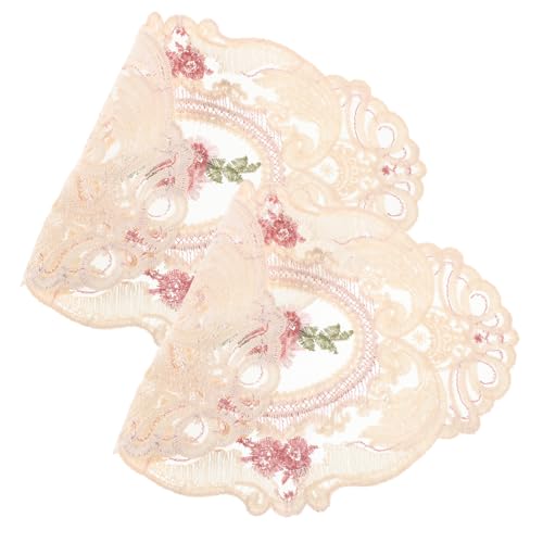 HOLIDYOYO 2stücke Tischset Aus Spitze Und Stickerei Vintage-esszimmerdekor rutschfeste Tischaccessoires Für Hochzeiten Tischdeko Für Partys Mit Spitze Und Stickerei Dekorative Tischdecke von HOLIDYOYO