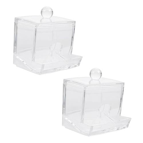 HOLIDYOYO 2stücke Transparente Baumwollstäbchen Aufbewahrungsboxen Praktischer Behälter Für Kosmetikpads Und Wattestäbchen Für Badezimmer Aus Robustem Kompakte von HOLIDYOYO