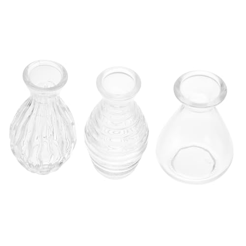 HOLIDYOYO 3 Stück Aromatherapie-Flasche gemischt Diffusoren leer Vasen Container Mini Diffusorflaschen für ätherische Öle Aromatherapie-Behälter Wohnkultur Diffusorflasche für zu Hause Glas von HOLIDYOYO