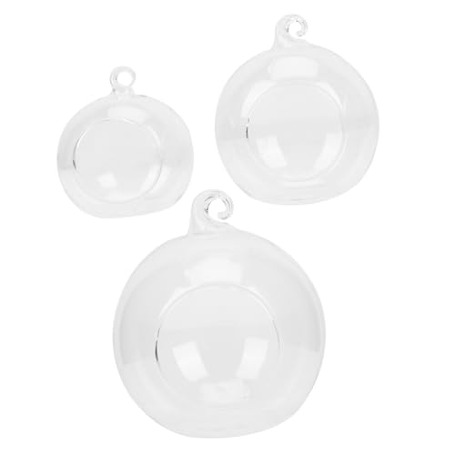 HOLIDYOYO 3 Stück Hängende Glaskugel Vase Transparentes Mikrolandschaft Behälter für Pflanzen Terrarien und Dekoration für DIY Projekte und Home Office Accessoires von HOLIDYOYO
