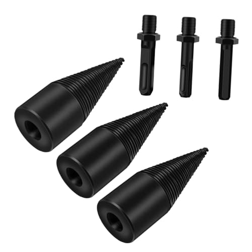 HOLIDYOYO 3 Stück Teiliges Holzspalter Bohrkegel aus Gehärtetem mit Titanbeschichtung Verschleißfest und Schnell Geeignet für Elektrobohrer Effizienter Brennholzspalter für Verschiedene von HOLIDYOYO