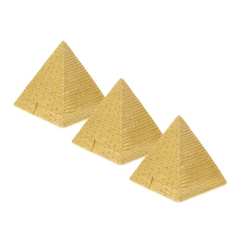 HOLIDYOYO 3 Stück Teiliges Miniatur Ägyptische Pyramiden Modell aus Langlebigem Harz Realistische Sandtisch Figuren Kompakte für Kreative und Dekorative Bonsai Gestaltung von HOLIDYOYO