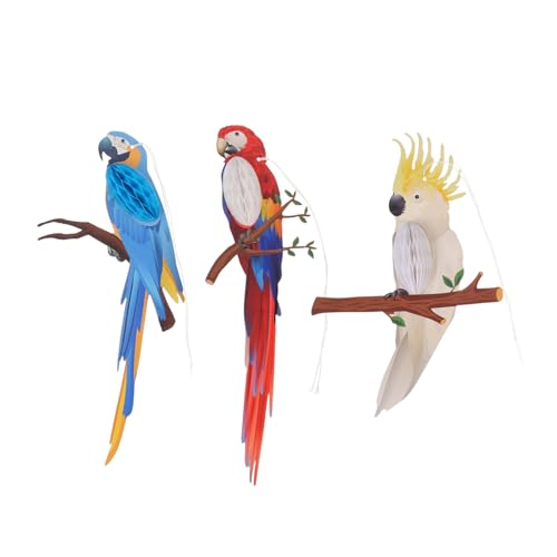HOLIDYOYO 3 Stück Teiliges Parrot Honeycomb Hängedekor Tropische Vogelanhänger für Hawaiian Party Raumdekoration Einfache Montage ohne Werkzeug HOLIDYOYO 3 Stück Teiliges Parrot Honeycomb Hängedekor Tropische Vogelanhänger für Hawaiian Party Raumdekoration Einfache Montage ohne Werkzeug von HOLIDYOYO